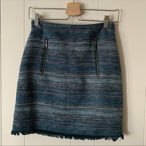 LOFT | Striped Knit Fringe Skirt